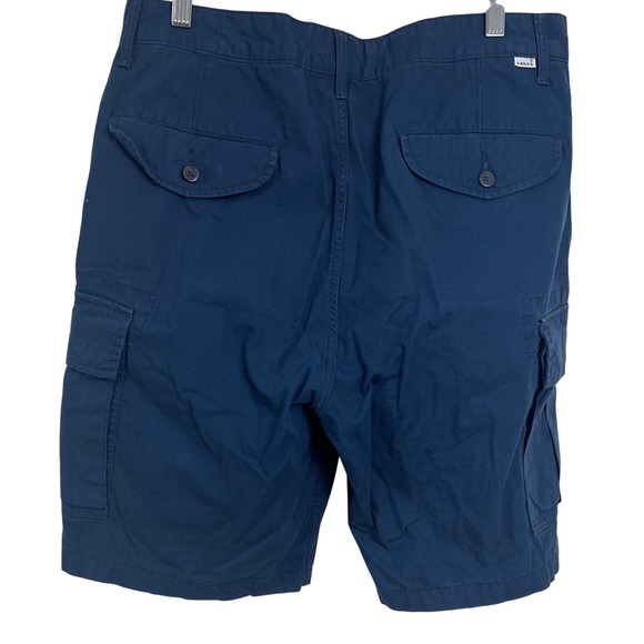 Levi Strauss & Co Cargo Shorts Men 34 Blue Ripstop Cotton Casual Utility C14 - Picture 2 of 16